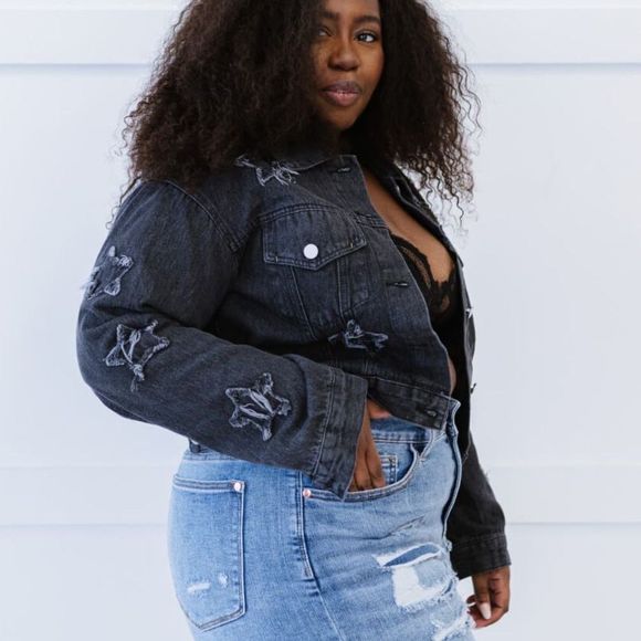 New!! 💕 Sweet Generis Star-Crossed Cropped Denim Jacket - Picture 8 of 10